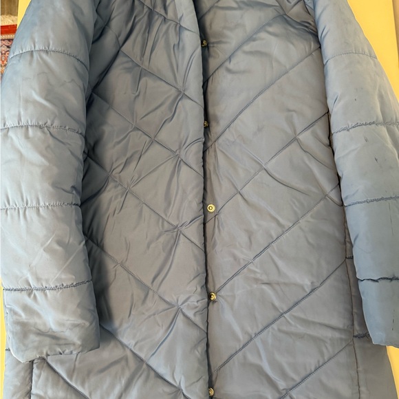 Blue Hooded Puffer Jacket - Picture 4 of 8